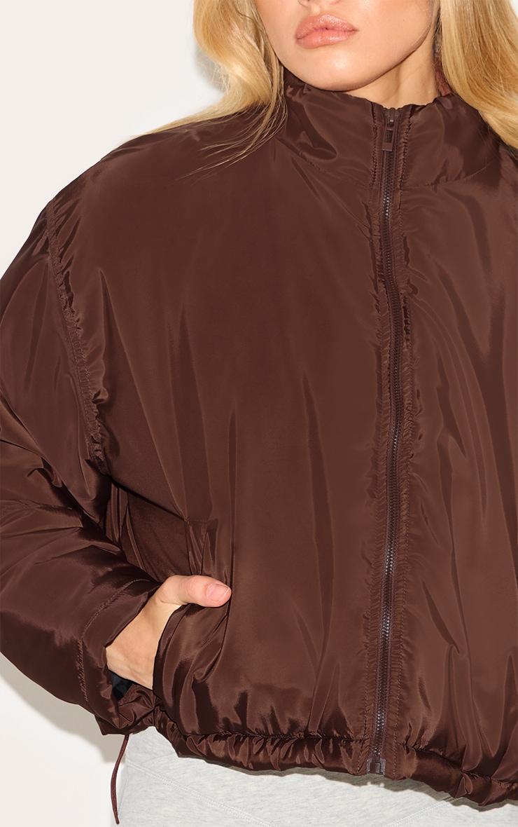 Mocha Cropped Puffer Jacket Product Image