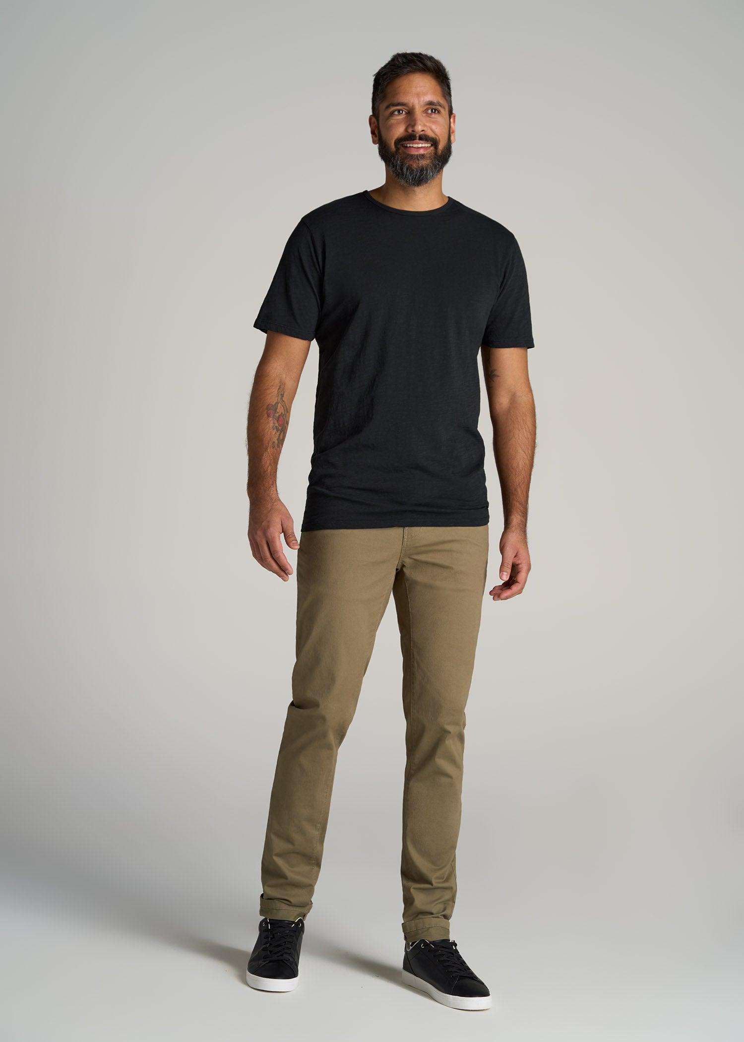 REGULAR-FIT Slub Tee for Tall Men in Charcoal Male Product Image
