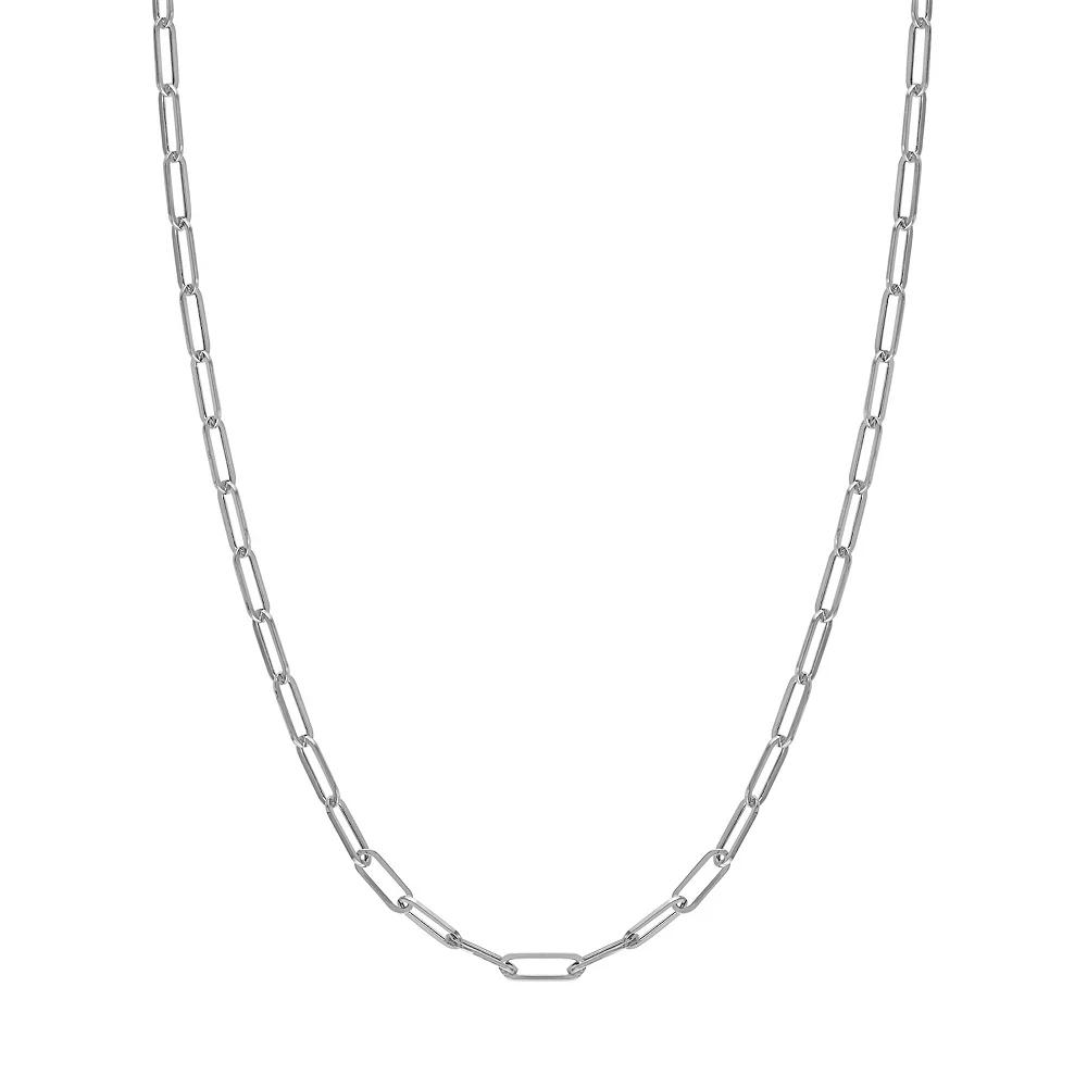 Jordan Blue 14k Gold 3.15 mm Paper Clip Chain Necklace, Women's, Size: 18", White Product Image