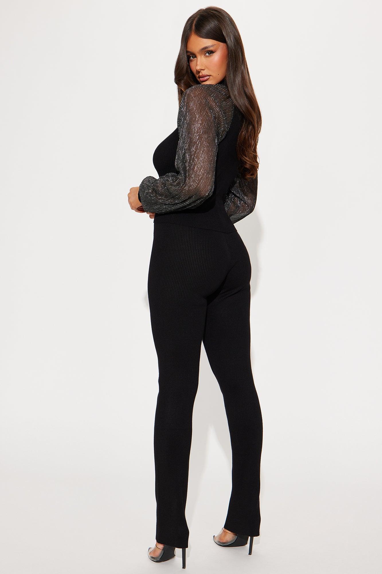 Perfect Party Sweater Pant Set - Black Product Image