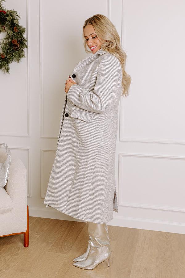 Uptown Manhattan Stripe Coat In Grey Product Image