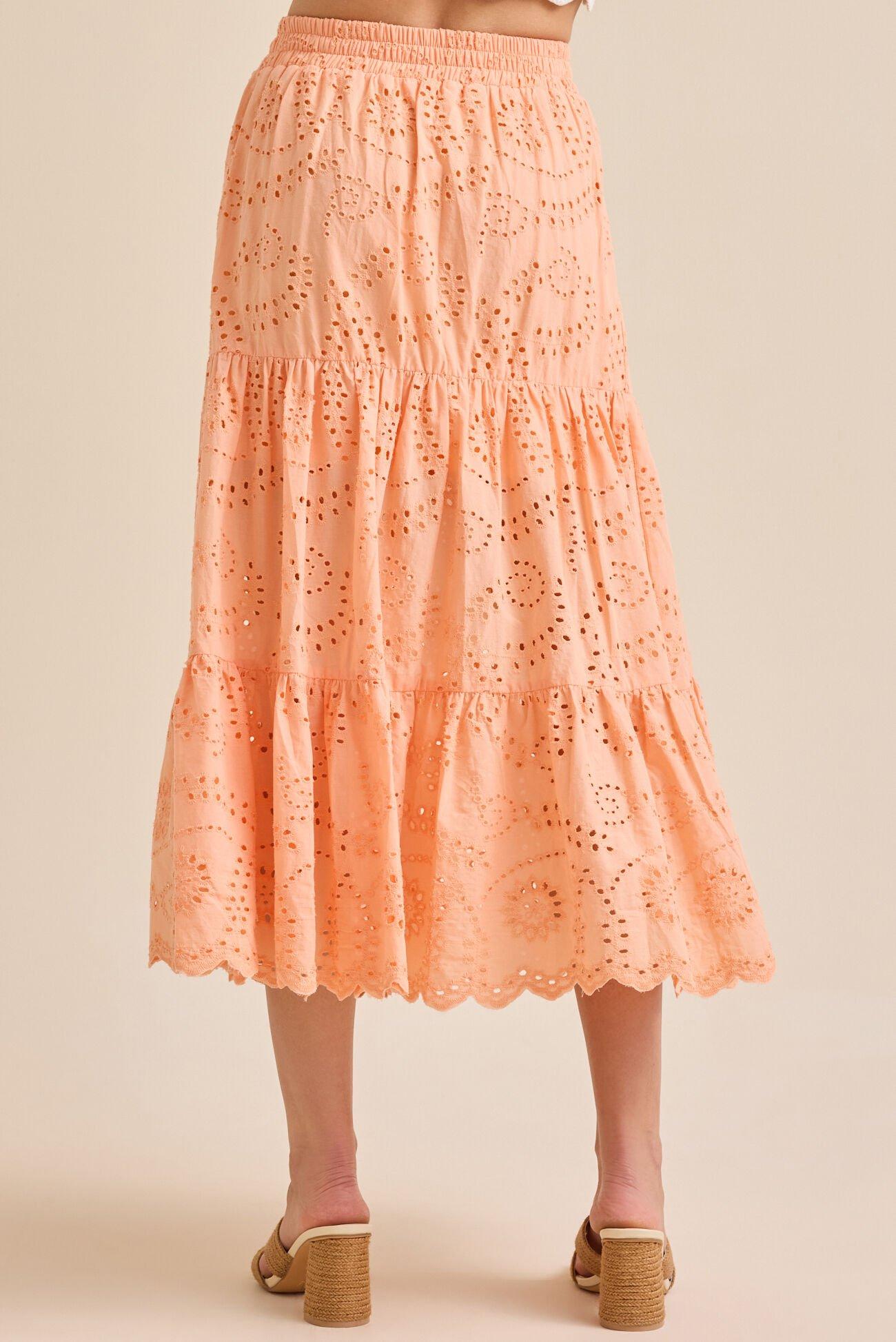 Sailor Eyelet Midi Skirt Product Image