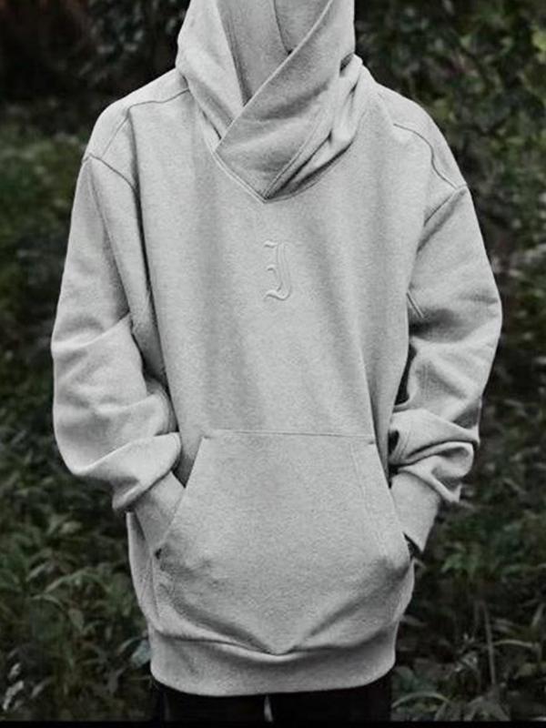 Men's Solid High Neck Oversized Hoodie Product Image