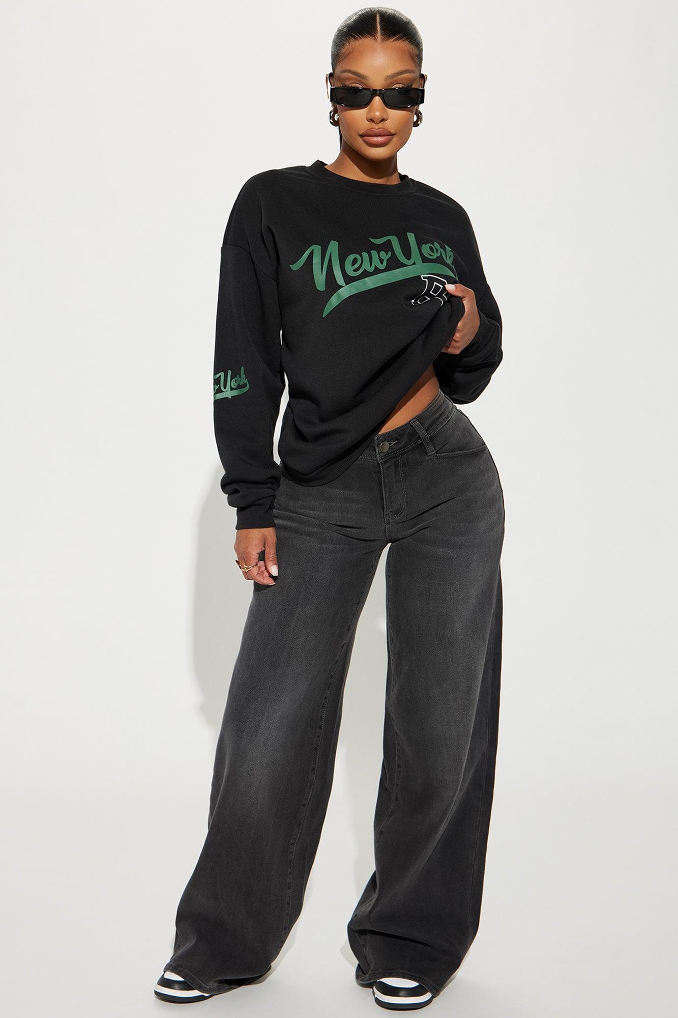 Lost As Always Stretch Baggy Jeans - Black Wash Product Image