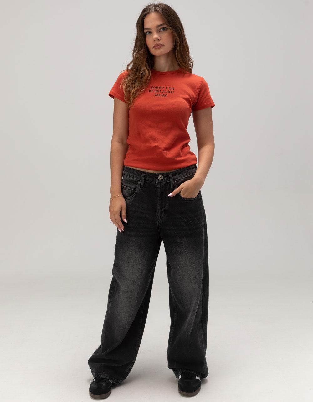 BDG Urban Outfitters Hot Mess Womens Baby Tee - RED Product Image