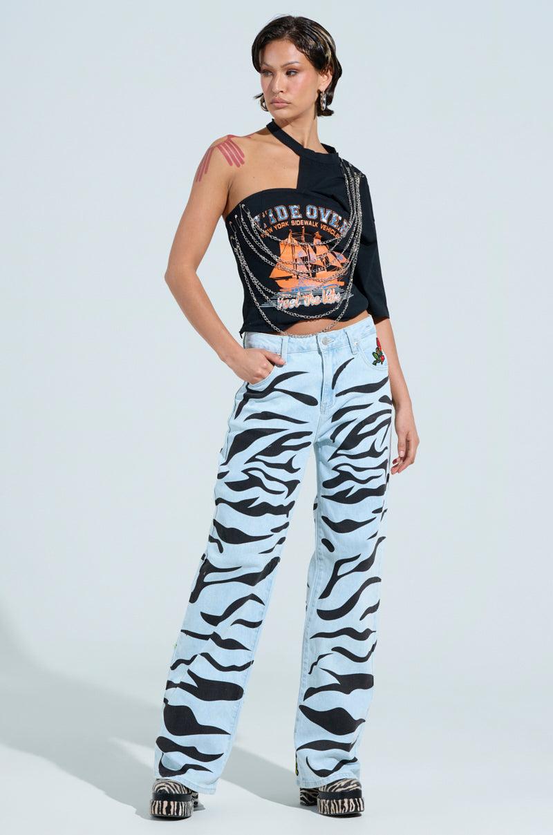 SLEEPING WITH ROSES DENIM PANT Product Image
