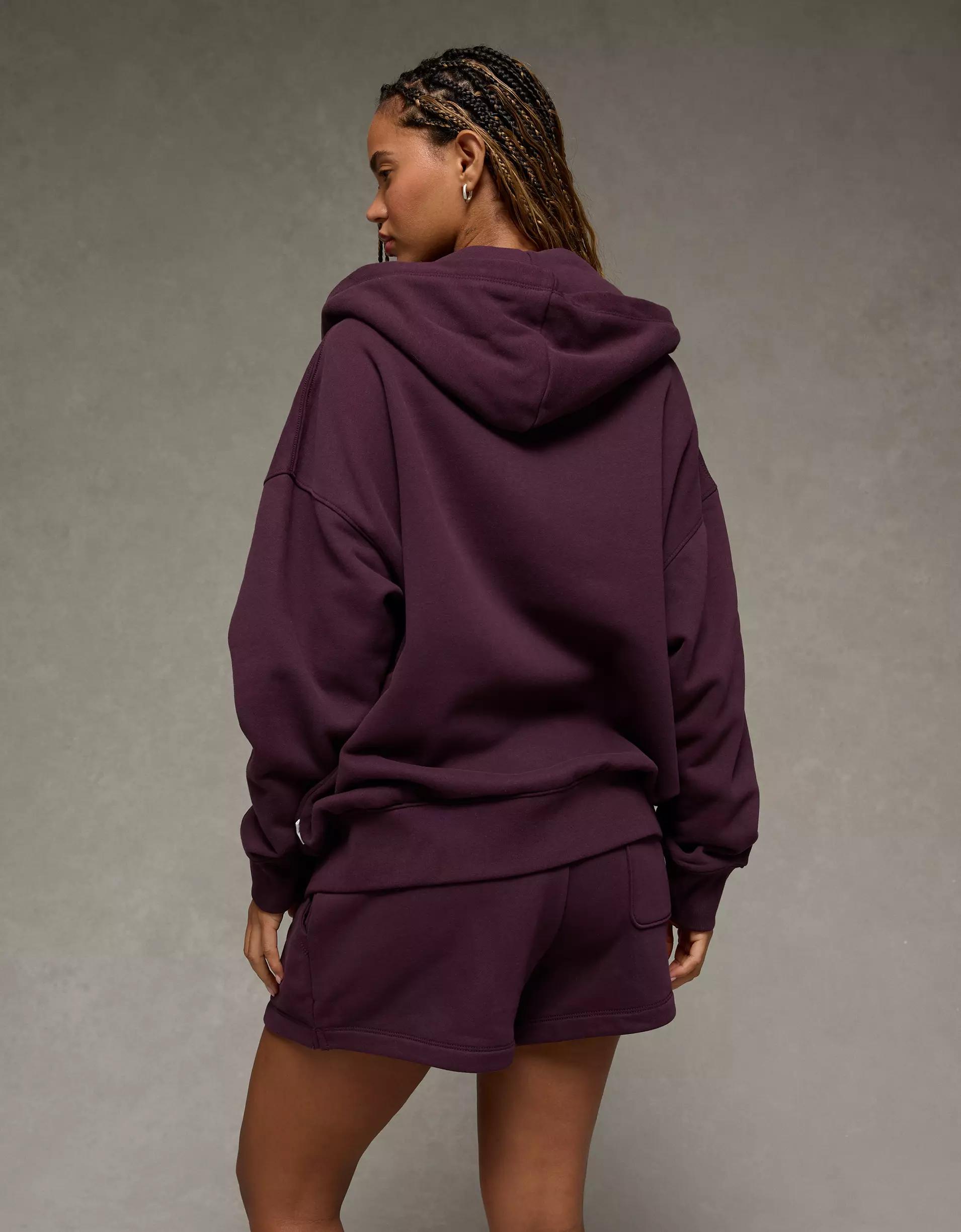 AE Everyday Luxe Oversized Zip-Up Hoodie Product Image