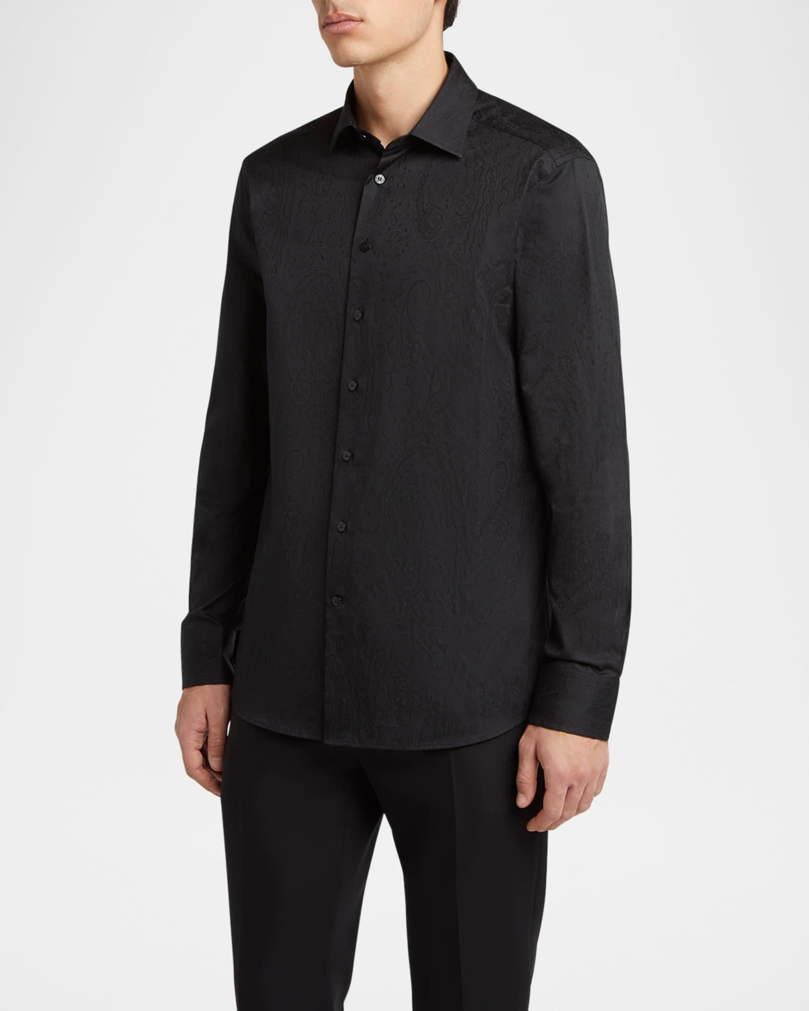 Men's Cotton Paisley Jacquard Sport Shirt Product Image