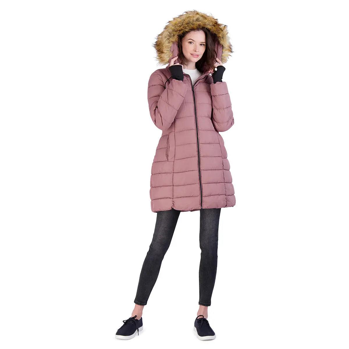Steve Madden Women's Jacket with Faux Fur Hood Female Product Image
