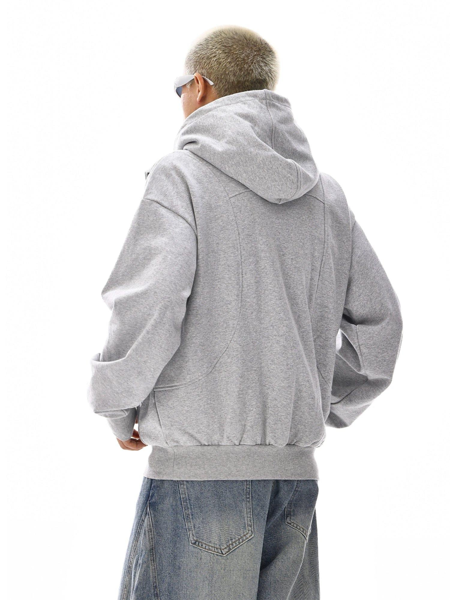 RT No. 12119 GRAY RECONSTRUCTED PULLOVER HOODIE Product Image