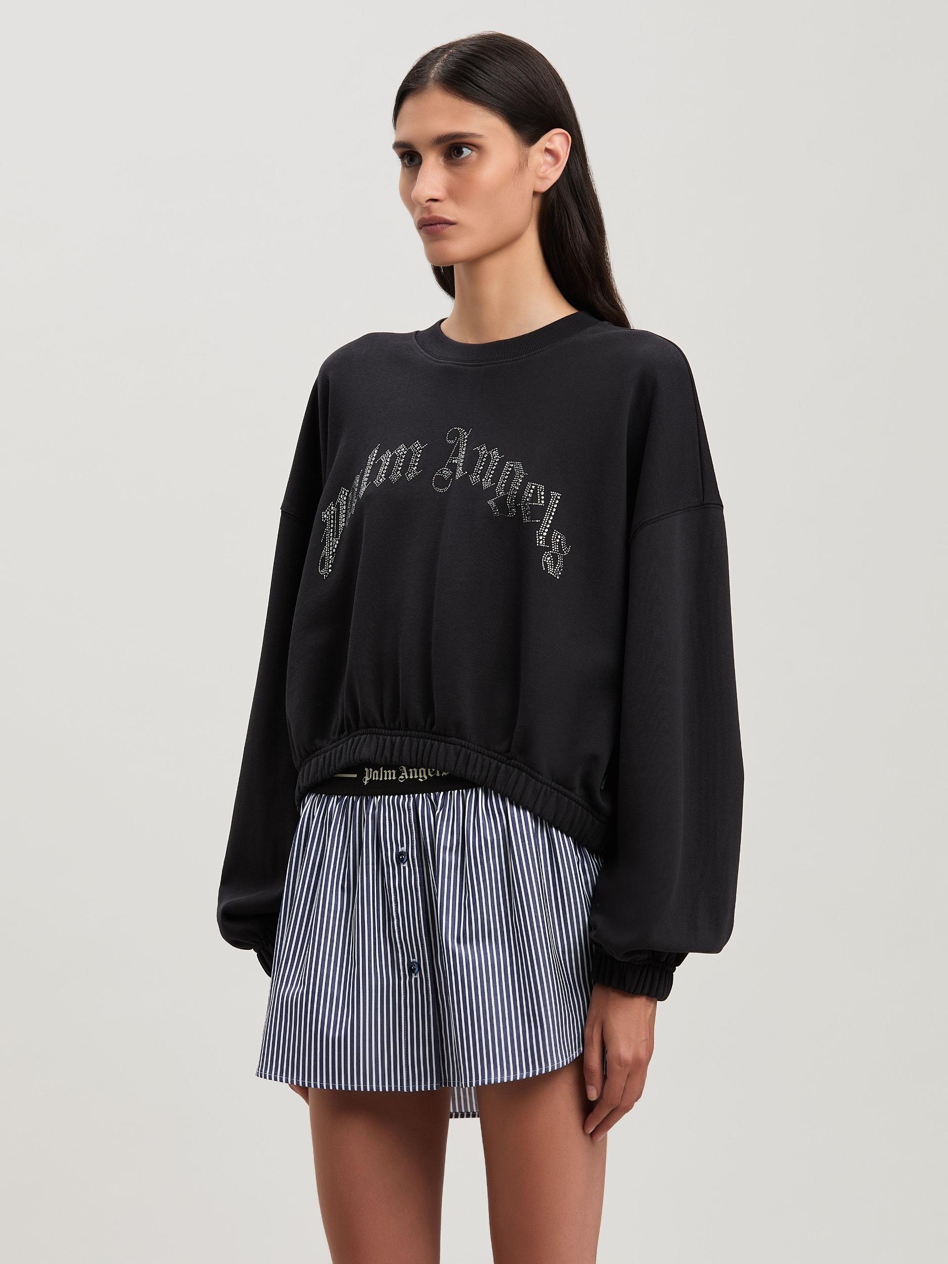 RHINESTONE CURVED LOGO D CREW BLACK - SI Product Image