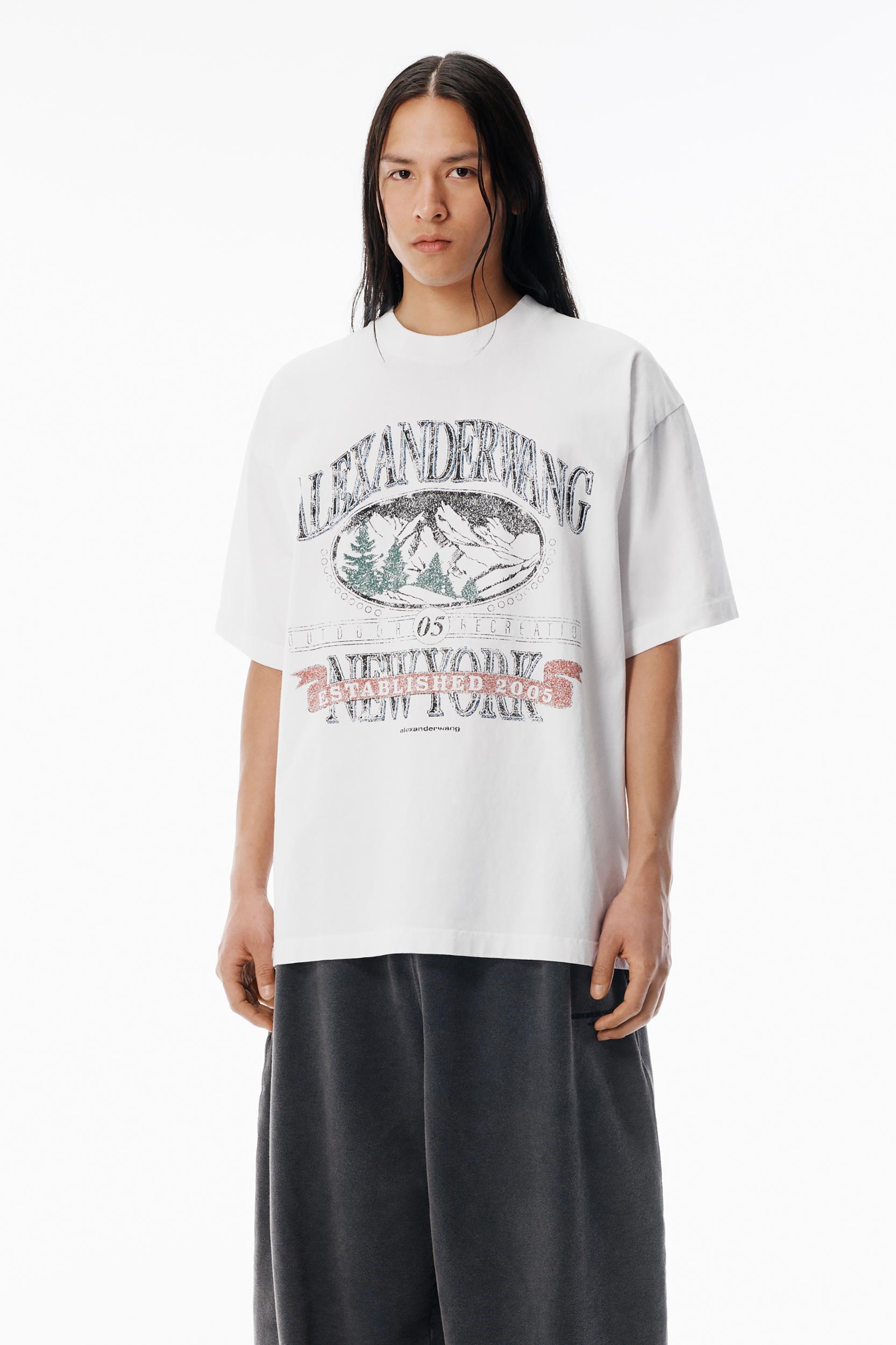 White Sunfade-effect Wash Jersey Tee Product Image