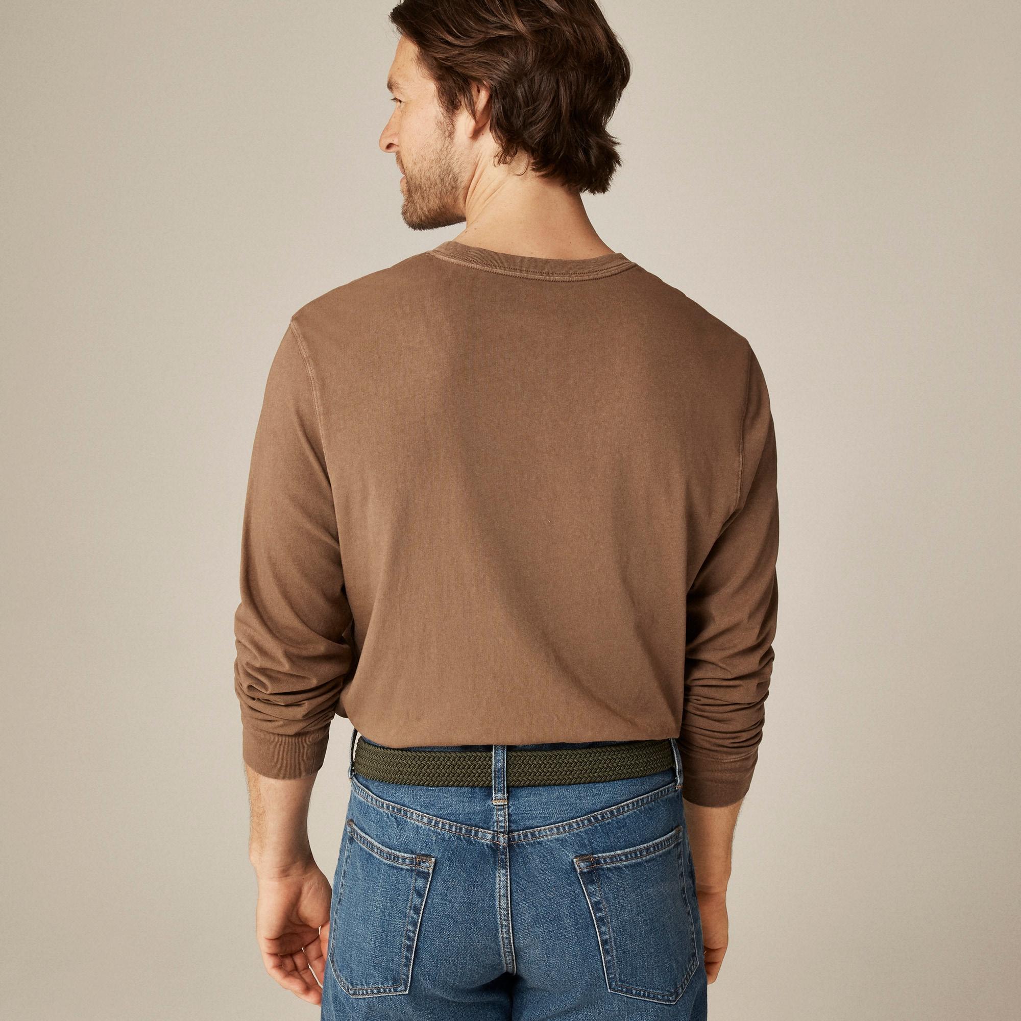 Vintage-wash cotton henley Product Image