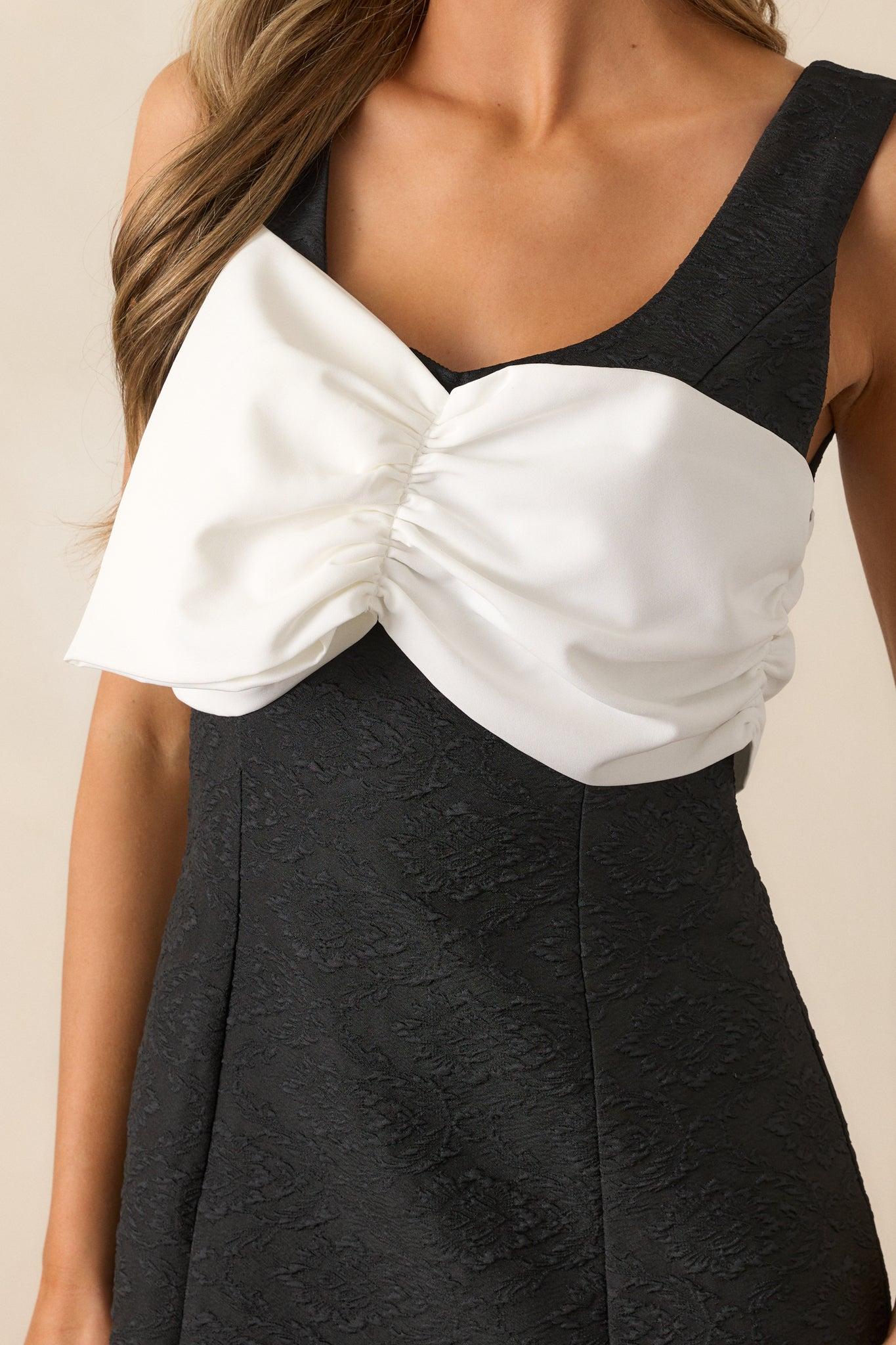 All Eyes On Me Black Jacquard Mini Dress Product Image