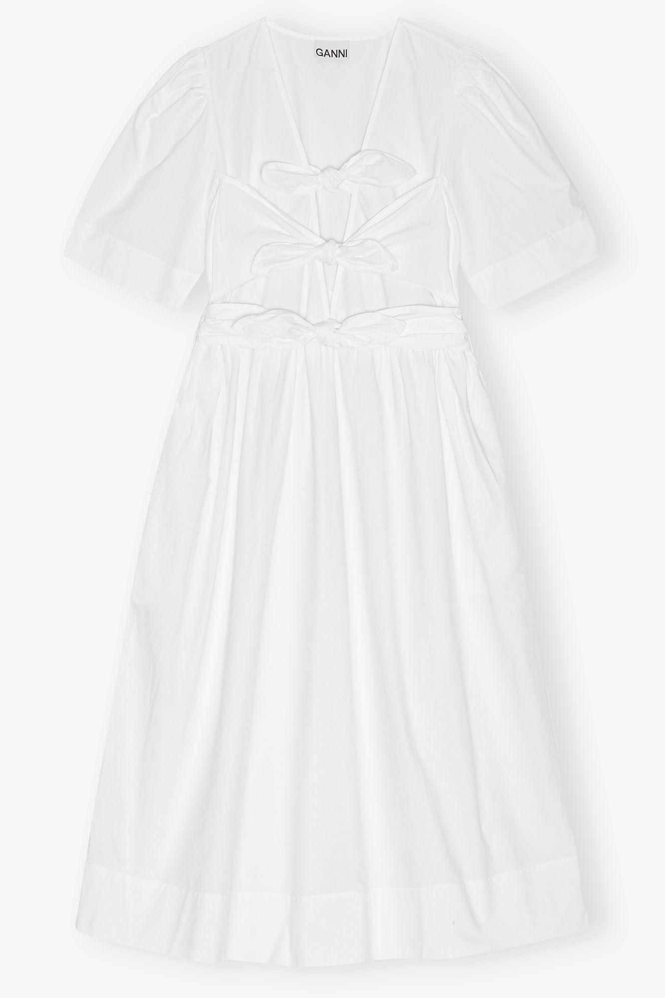 White Stretch Cotton Dress Product Image