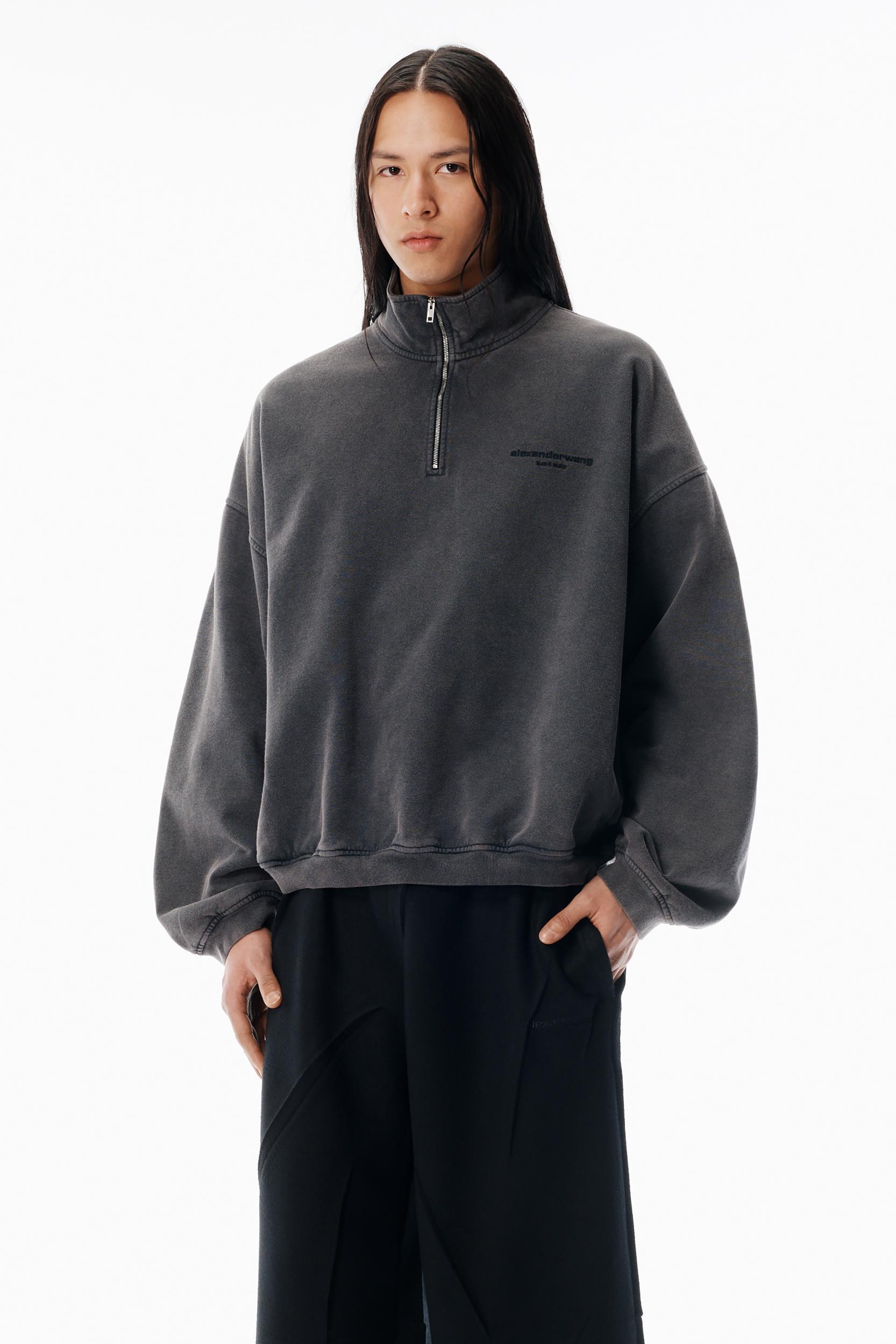 Grey Half-zip Sweatshirt Product Image