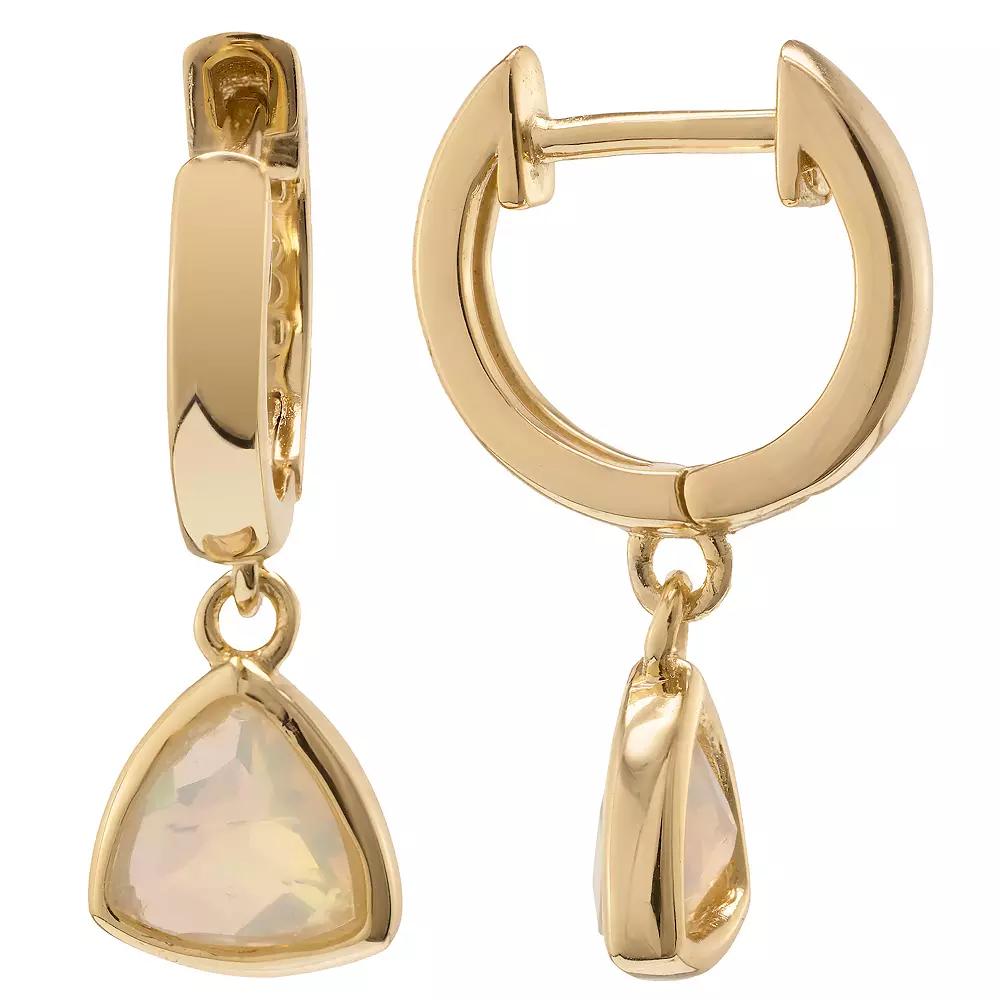 Gemistry 14k Gold Opal Dangle Hoop Earrings, Women's Product Image