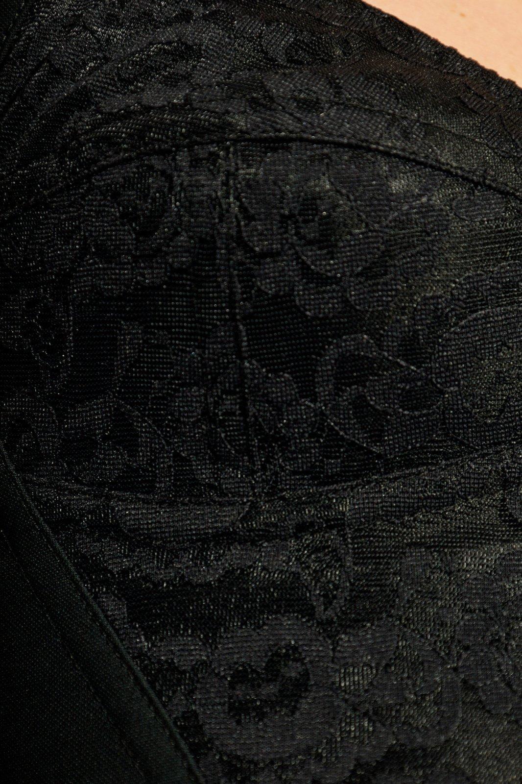DOLCE & GABBANA Jacquard And Lace Sheath Corsetry Bustier In Black Product Image