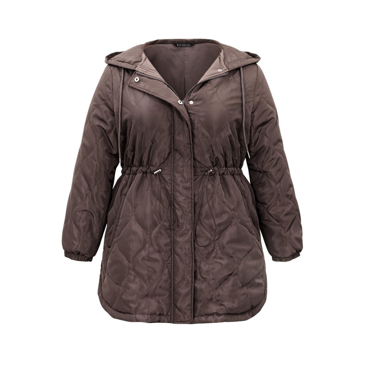 Plus Size Women Everyday Plain Lined No stretch 28/5X Pocket Casual Cotton Jackets BloomChic Product Image