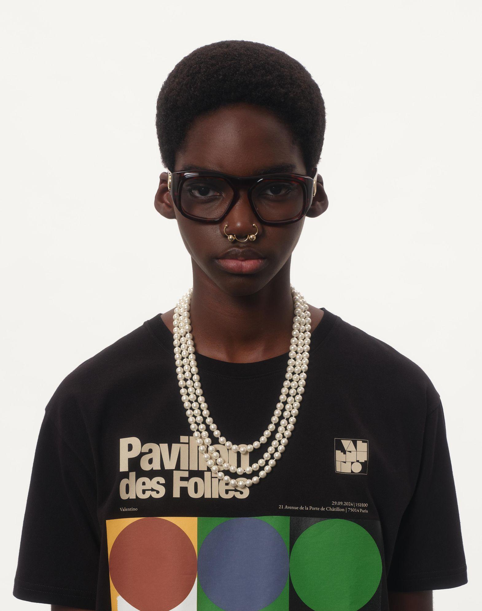 Cotton T-Shirt With Pavillon Des Folies Print Product Image