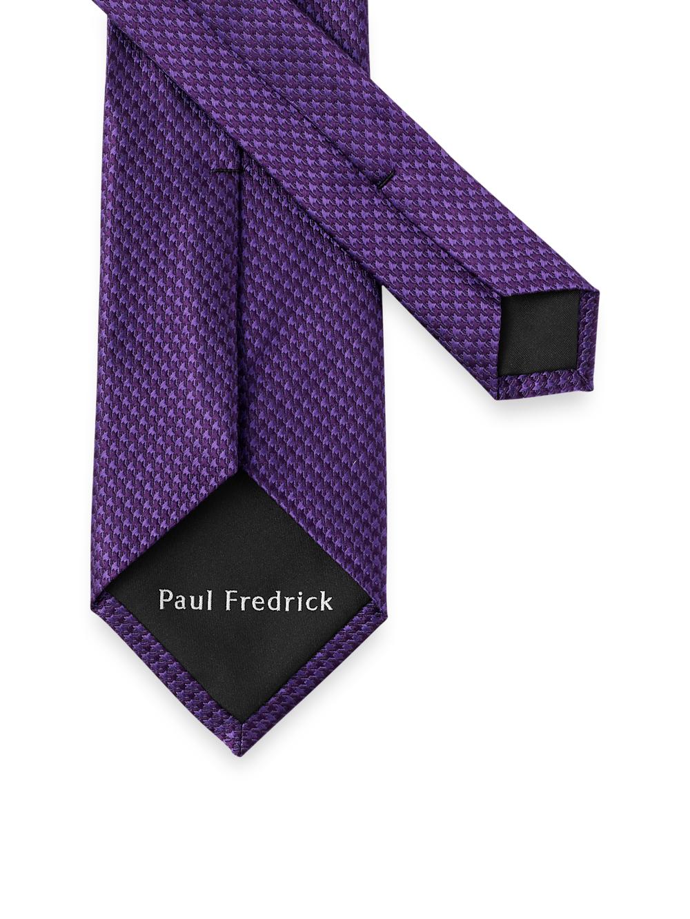 Houndstooth Woven Silk Tie - Purple Product Image