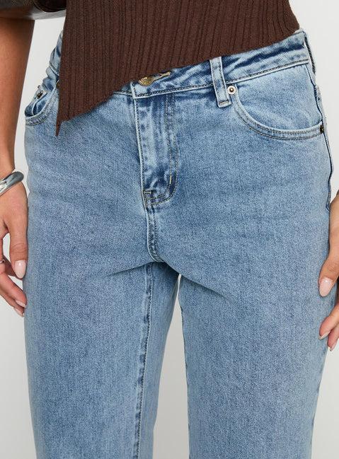 Magic Mirror Mid Rise Bootleg Jeans Ice Wash Product Image