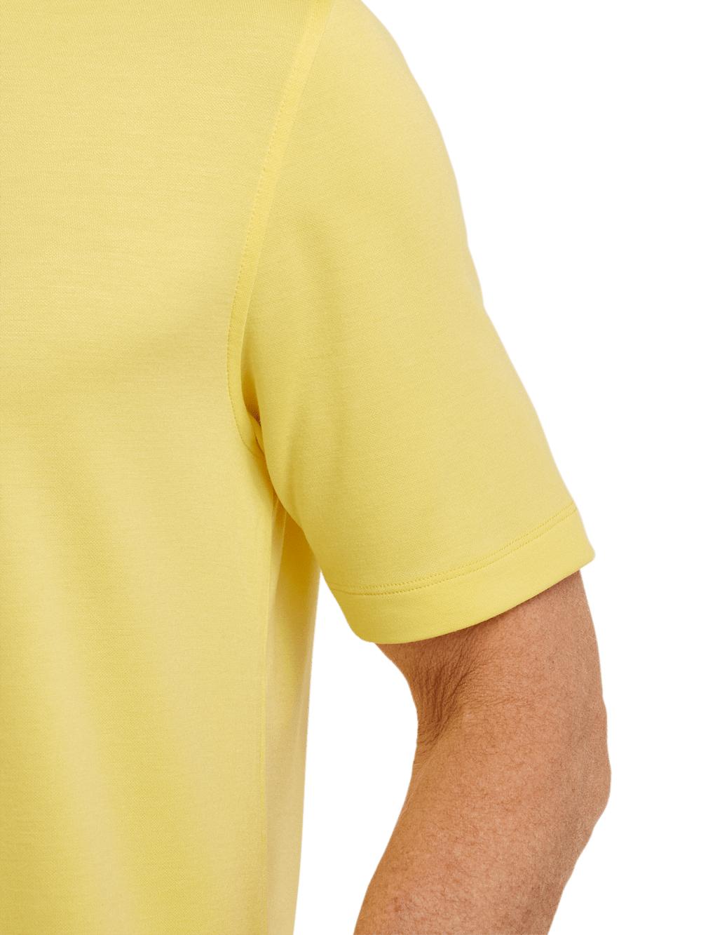 Lyocell Blend Quarter Zip Polo - Yellow Product Image