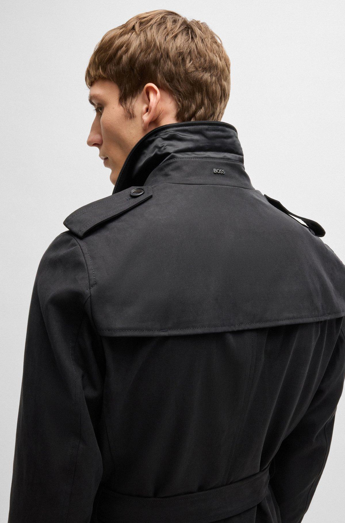 Slim-fit trench coat with double-breasted closure Product Image
