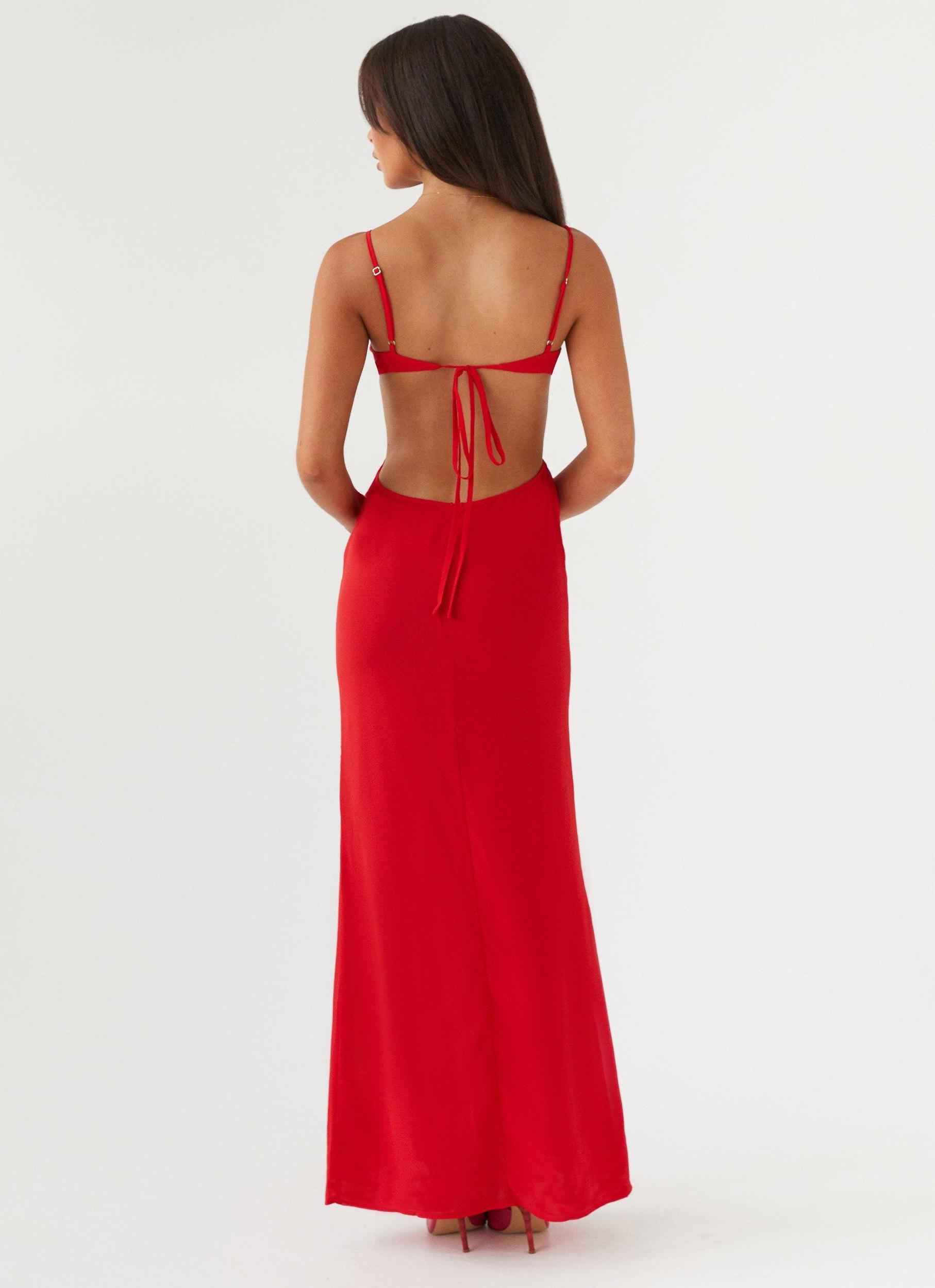Klara Cut Out Maxi Dress - Red Product Image