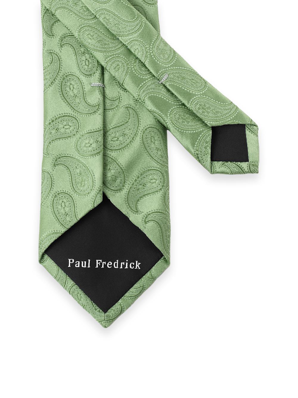 Paisley Woven Silk Tie - Green Product Image
