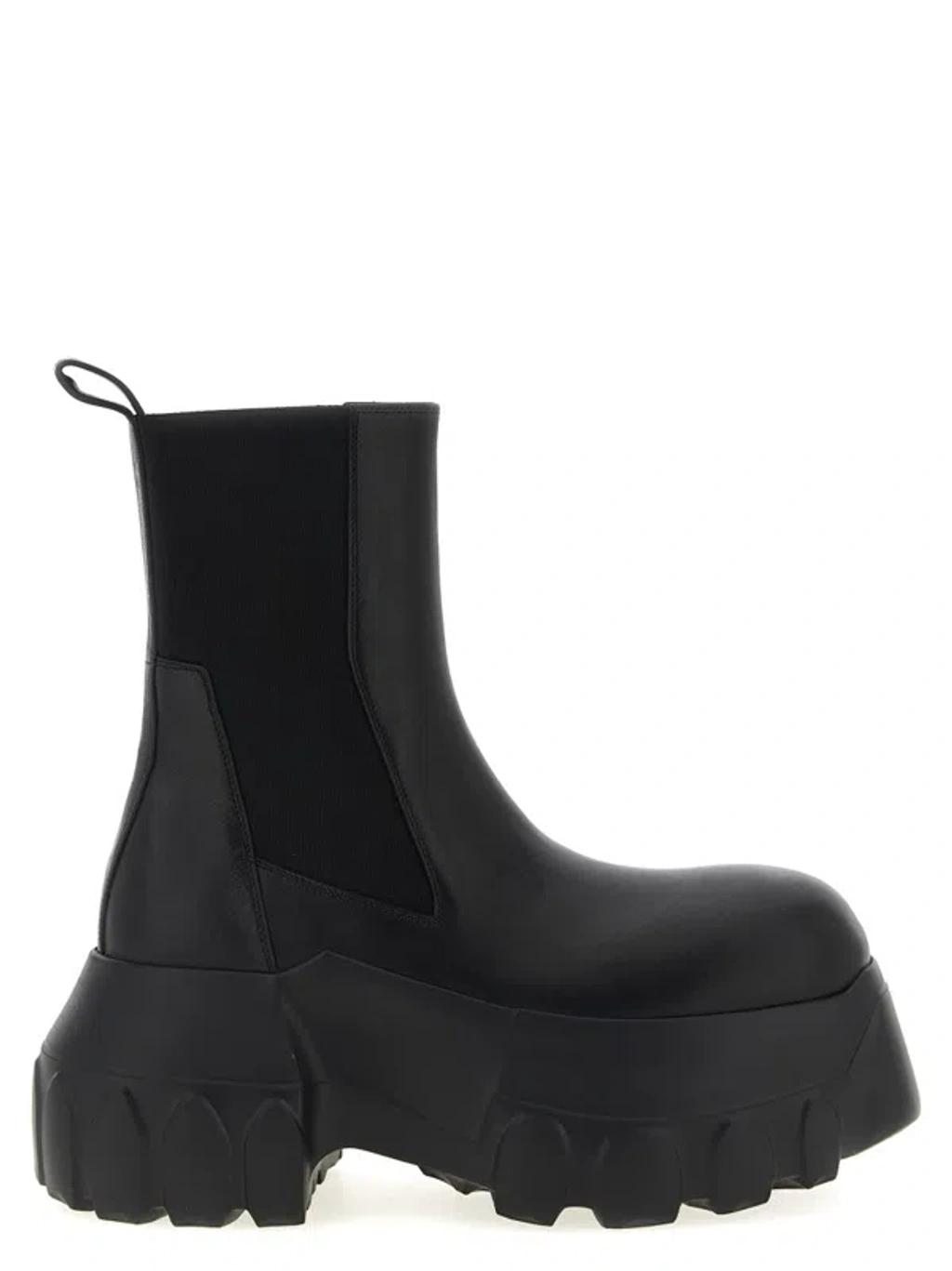 Black Hollywood Beatle Mega Tractor Chelsea Boots Product Image