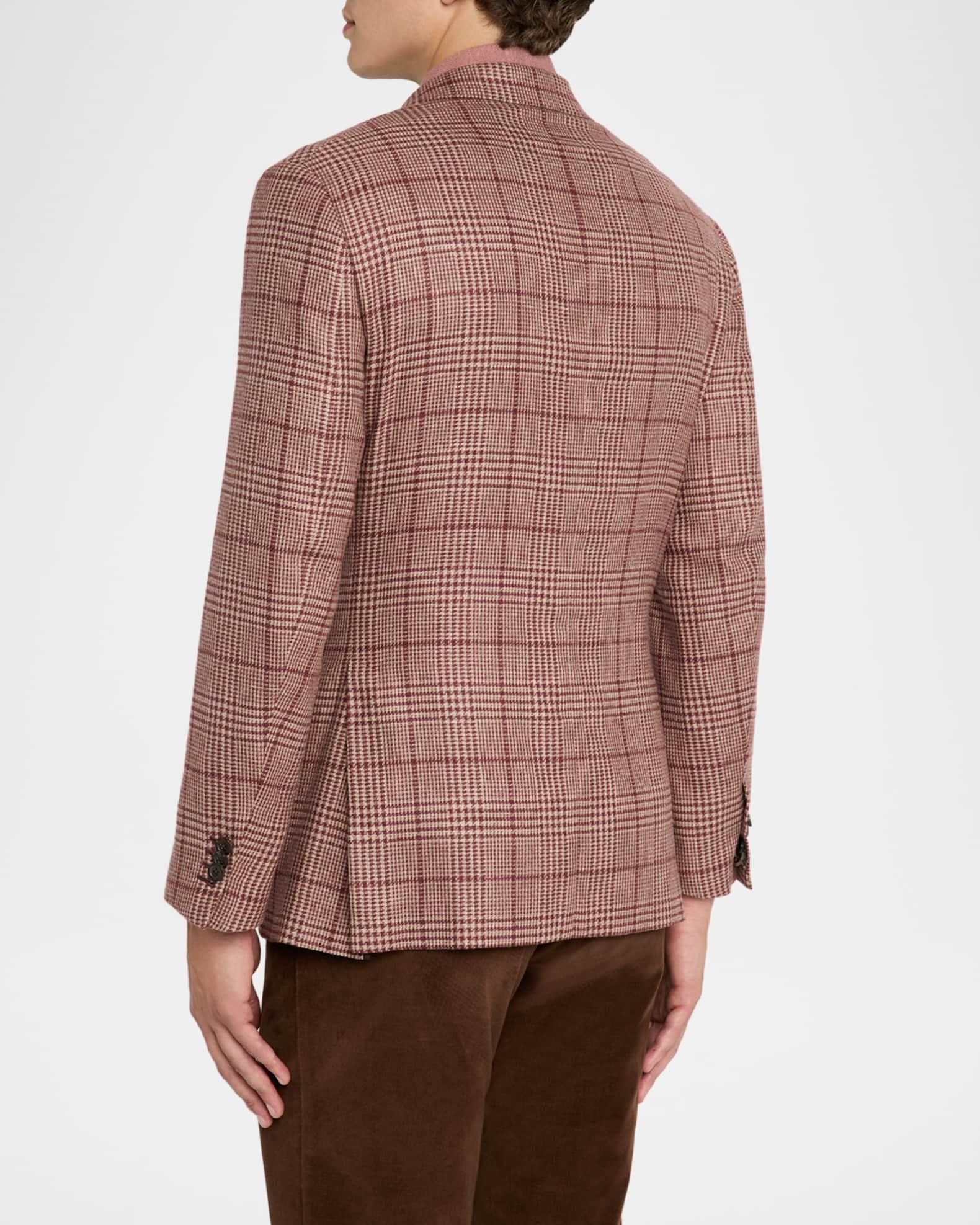 Men's Cashmere Blend Rust Plaid Sport Coat Product Image