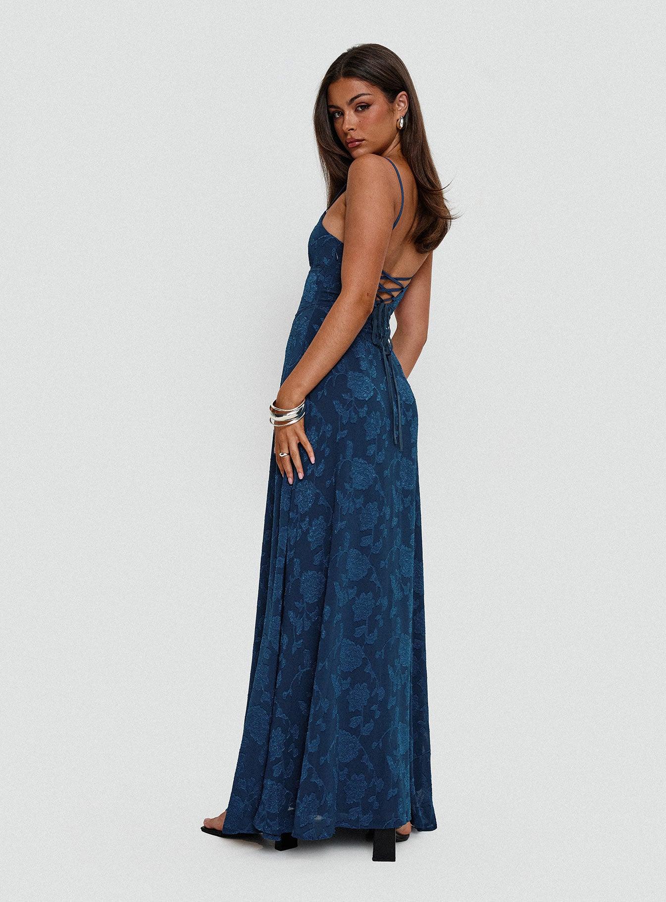 South Of France Maxi Dress Navy Product Image