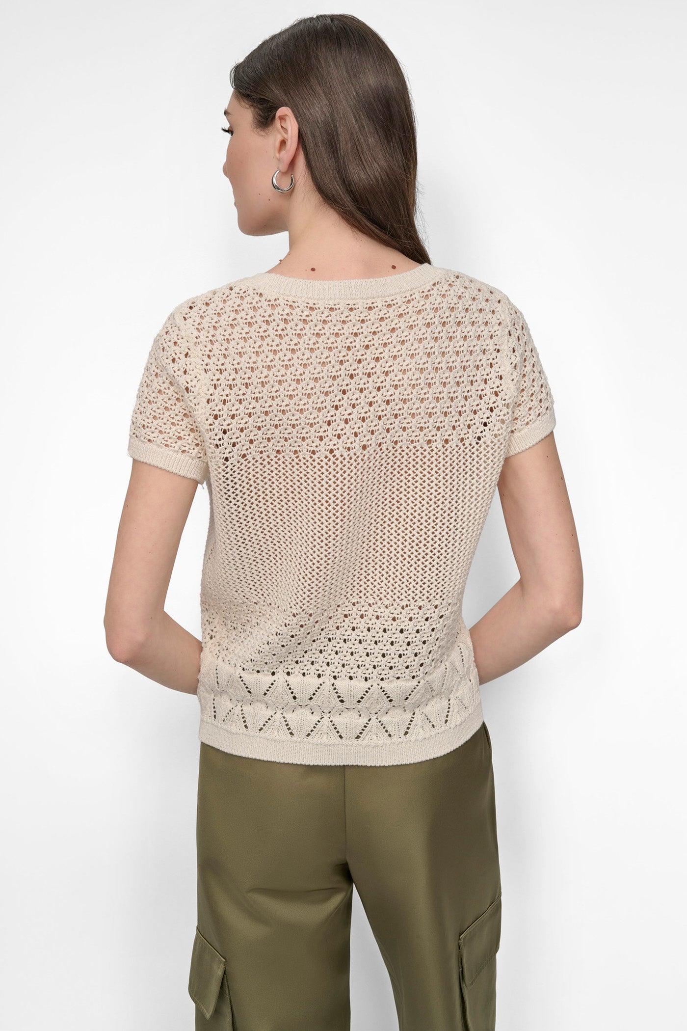 OPEN POINTELLE KNIT SWEATER TEE Product Image