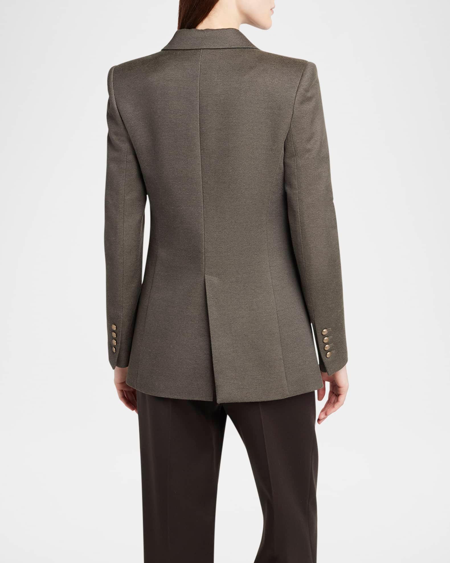 Silk Cotton Double-Breasted Blazer Product Image