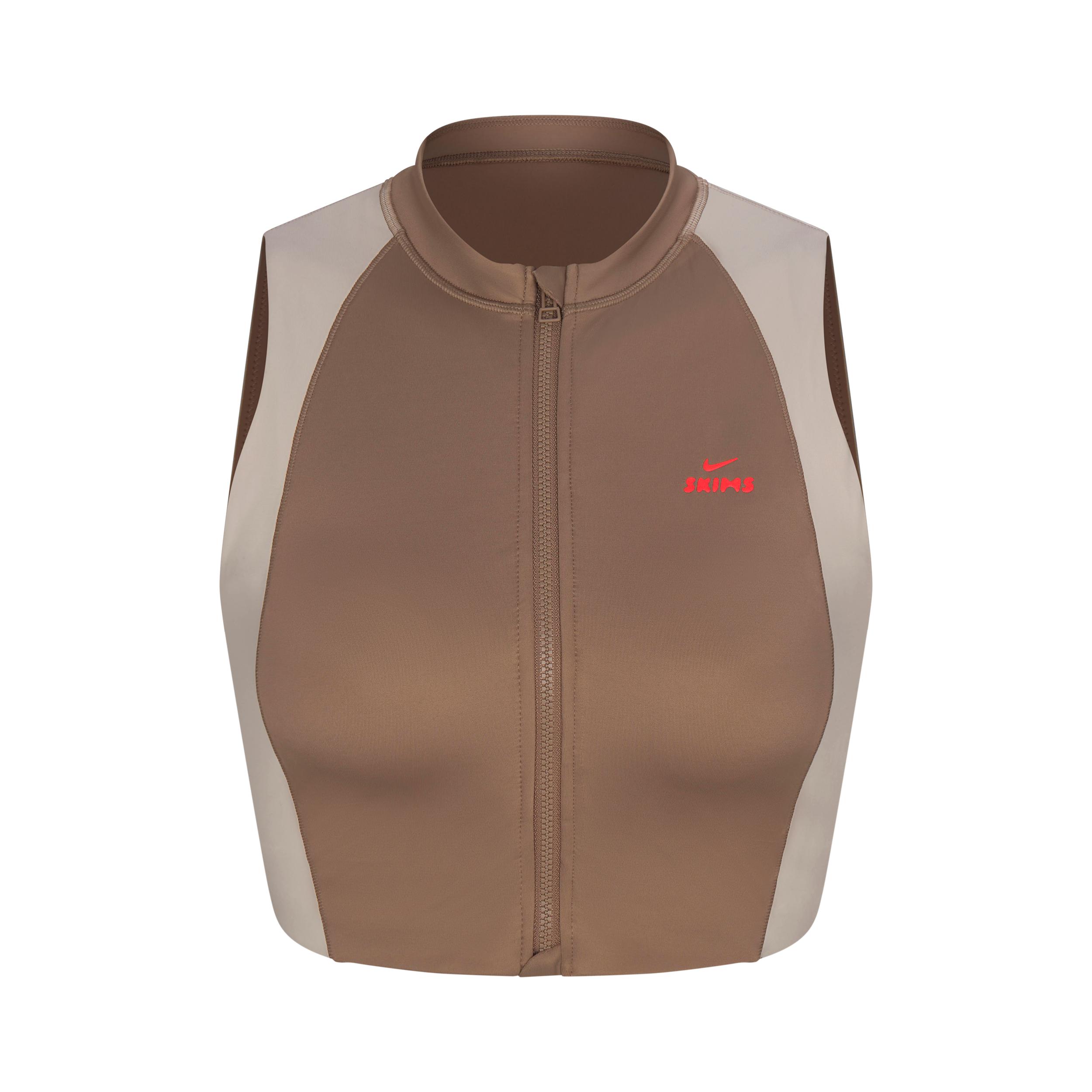 Nike Womens SKIMS Shine Front-Zip Bra | BABRA9497W-TST Product Image