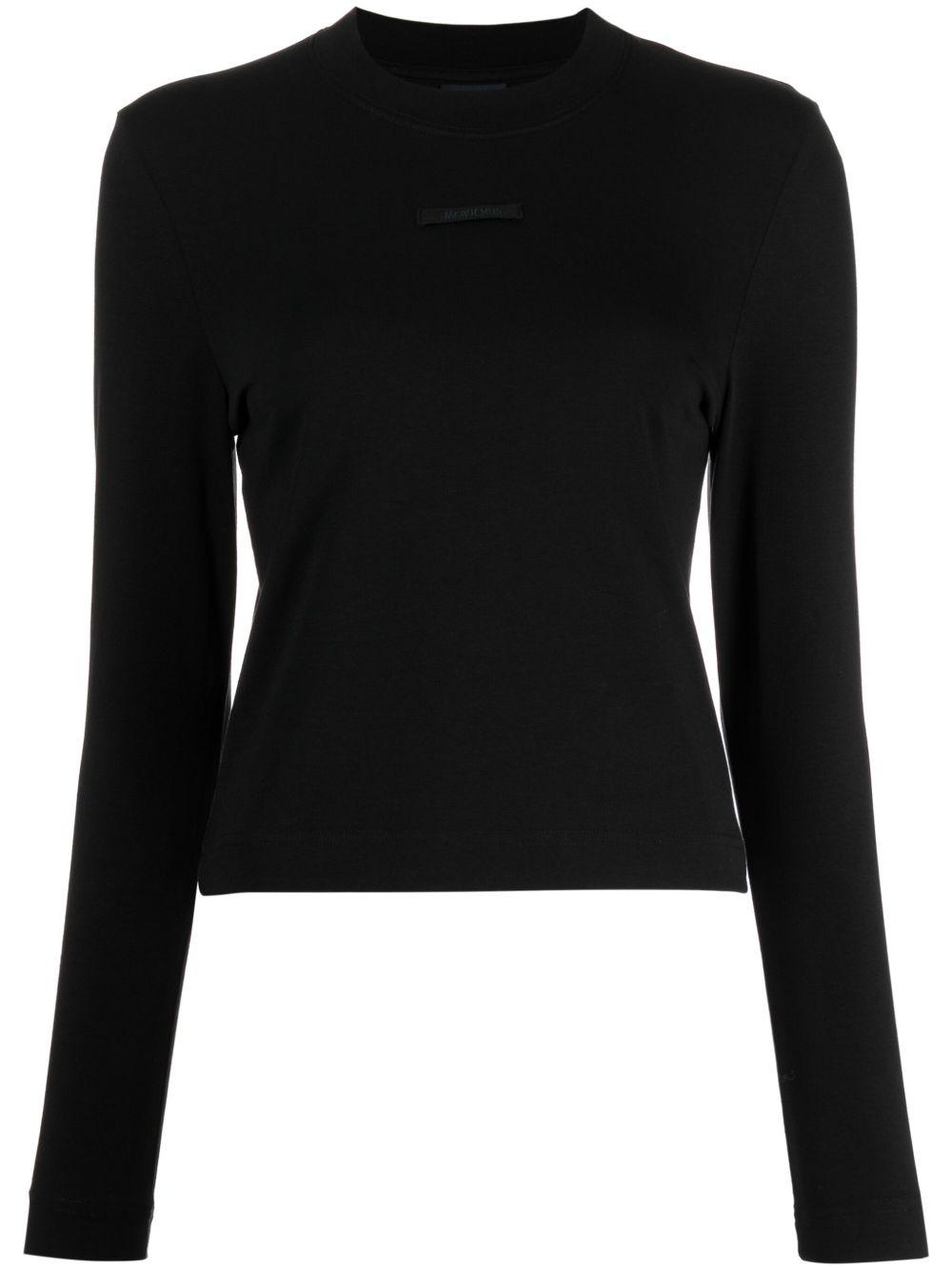 JACQUEMUS Top Le T-shirt Gros Grain In Cotone Stretch In Black Product Image