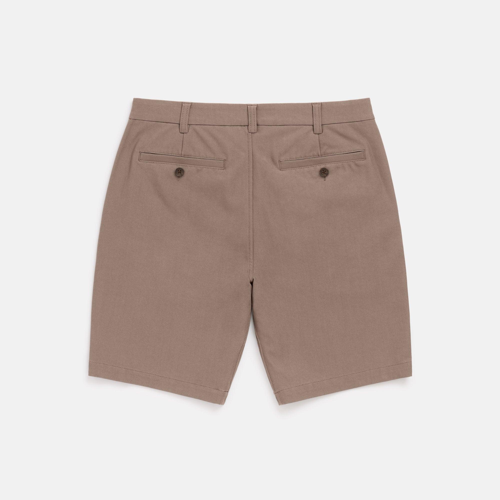 Merino Wool Stretch Canvas Shorts | Walnut Product Image