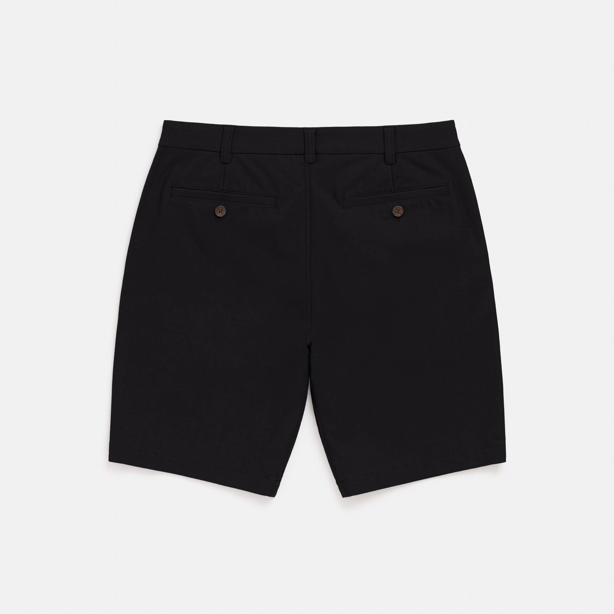 Merino Wool Stretch Canvas Shorts | Black Product Image