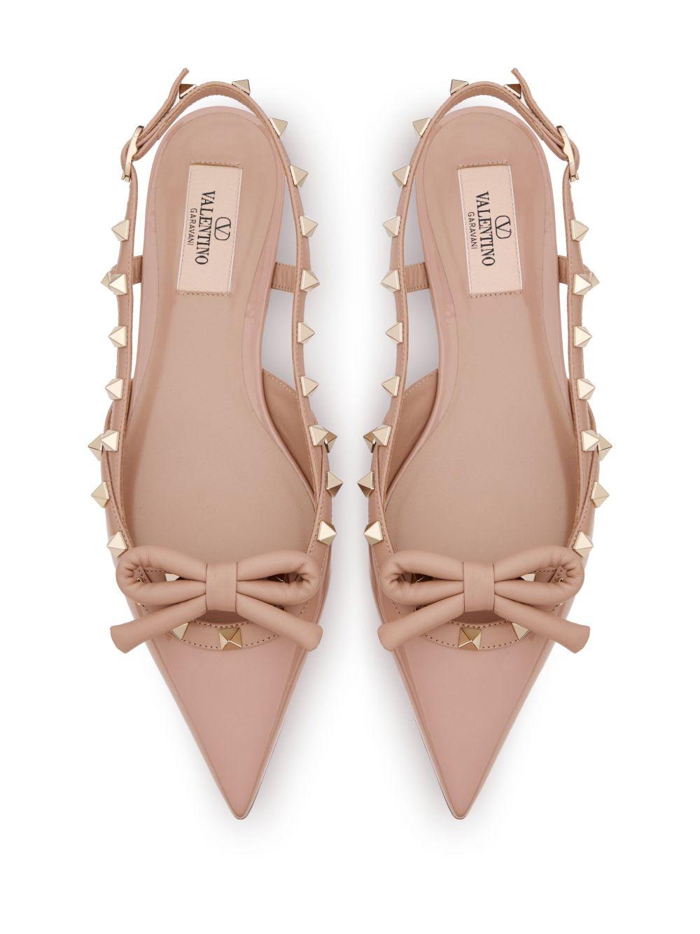Rockstud Bow slingback ballerina shoes  Product Image