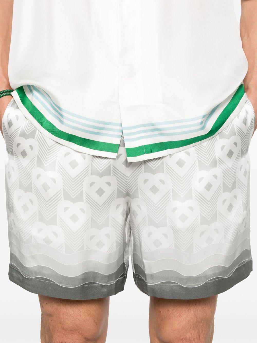 heart-monogram silk shorts Product Image