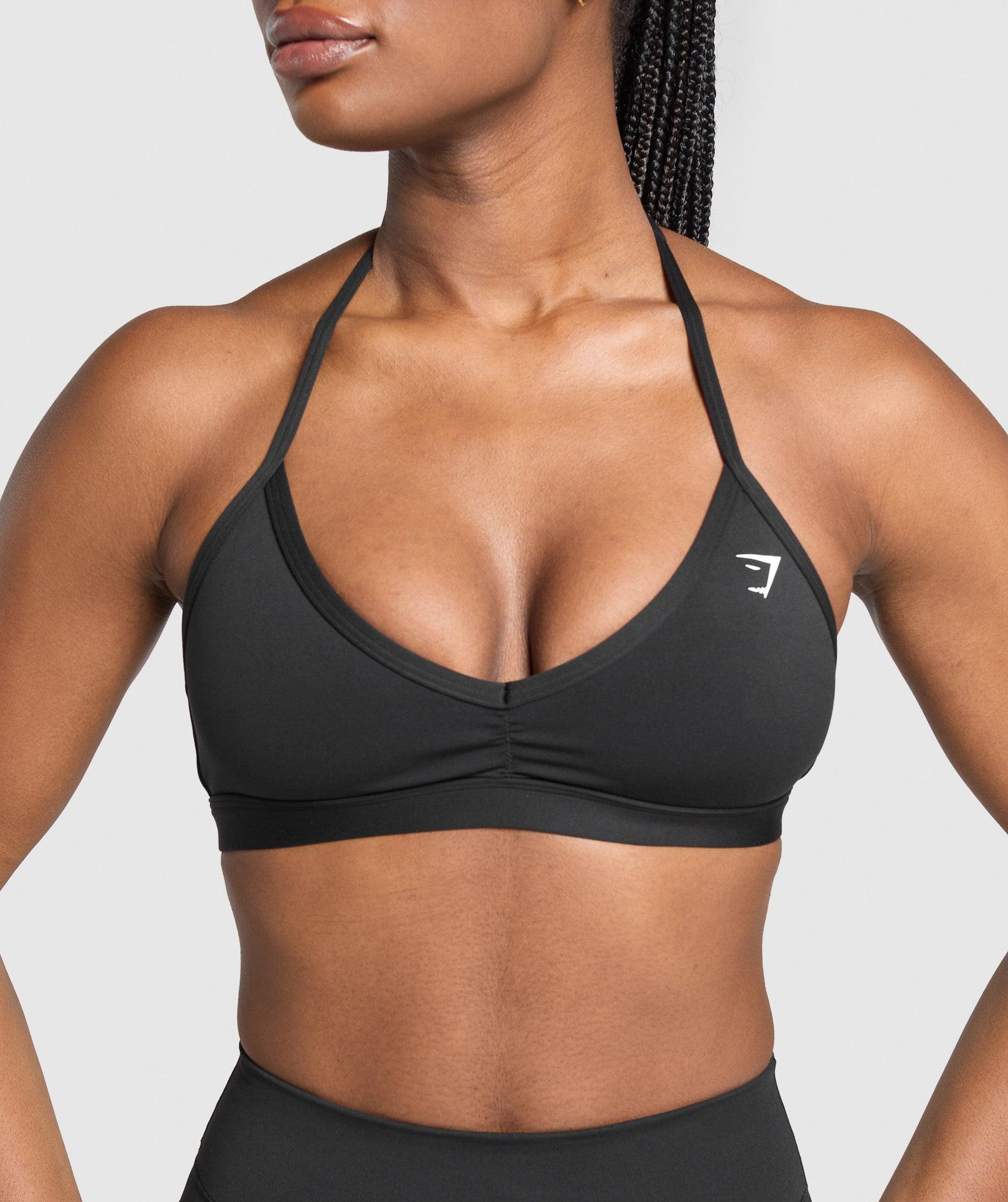 Gymshark Minimal Halterneck Sports Bra - Black Female Product Image