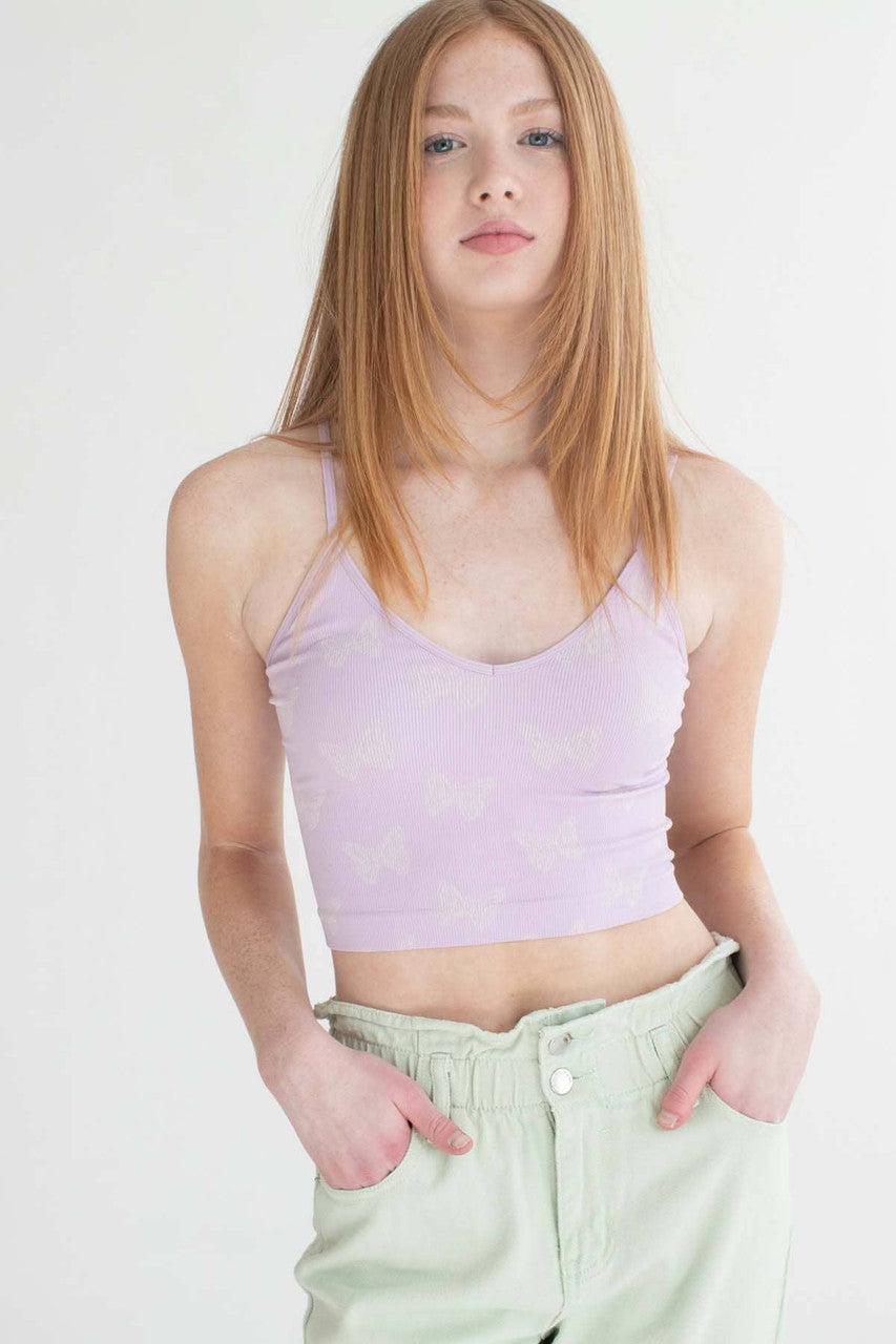 Lavender Butterfly Seamless Crop Cami Product Image