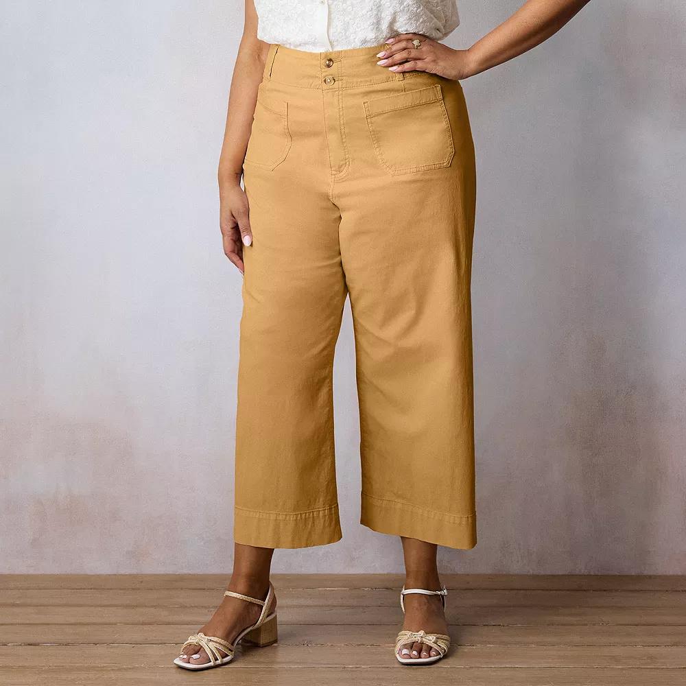 Plus Size LC Lauren Conrad Super High Rise Wildflower Pants, Women's, Size: 16 W, Canyon Dust Product Image