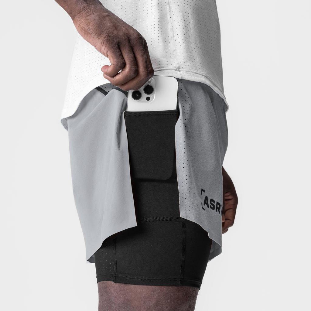 0951. Aerotex™ 4" High Split Liner Short - Slate Grey Male Product Image