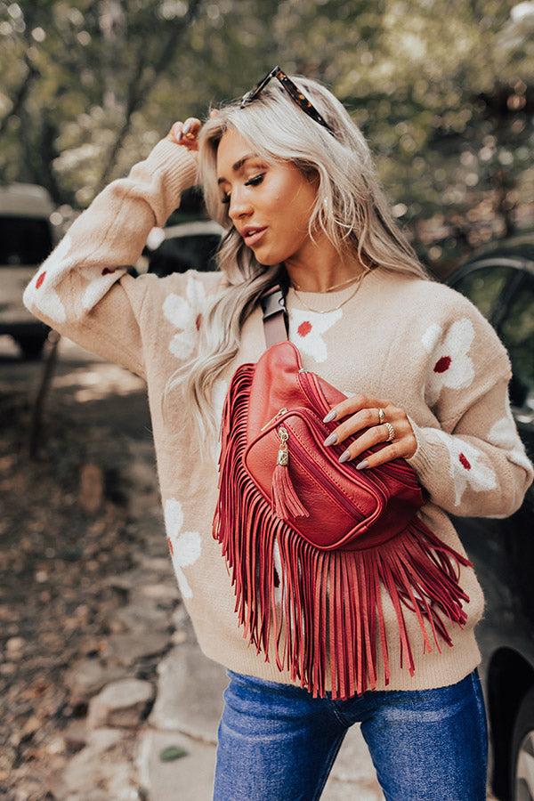 Trip Of My Life Fringe Fanny Pack In Red Product Image