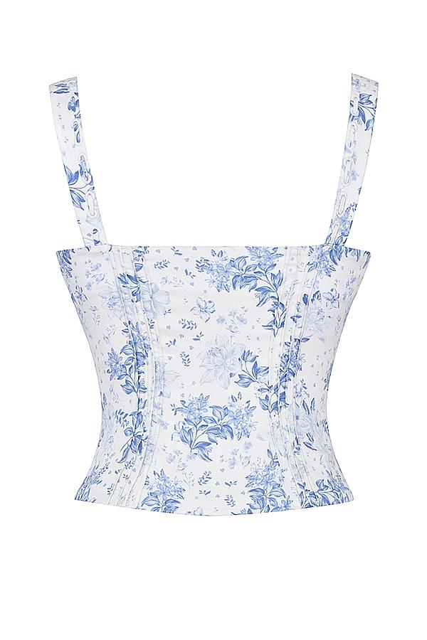 Chicca  blue floral print top Product Image