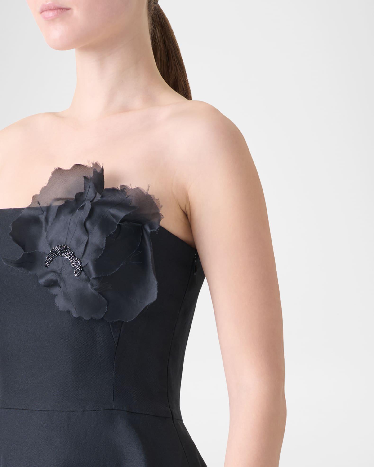 Flower Corsage Strapless Organza Gown Product Image