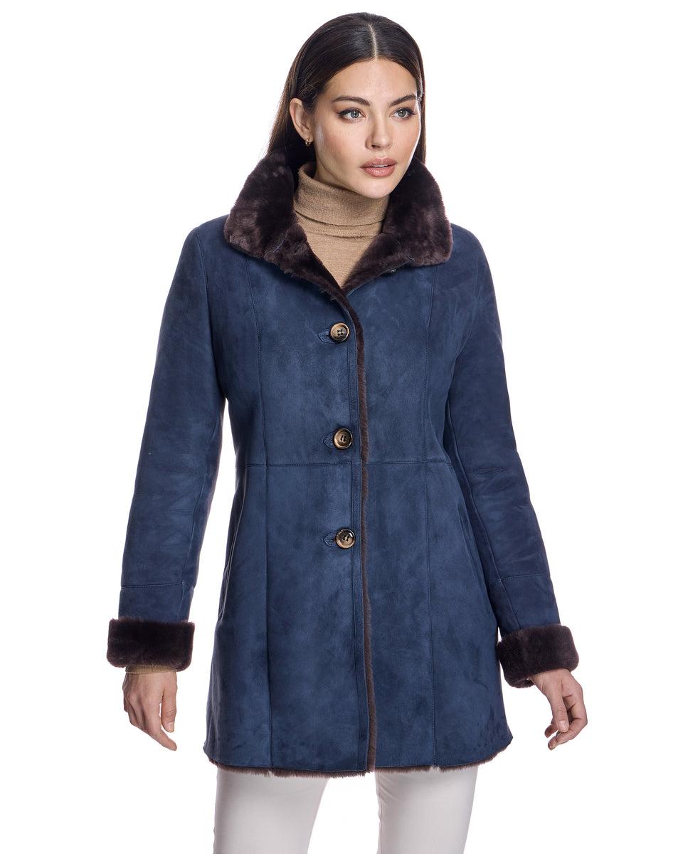 Shearling Jacket with Stand Collar-Maximilian Product Image
