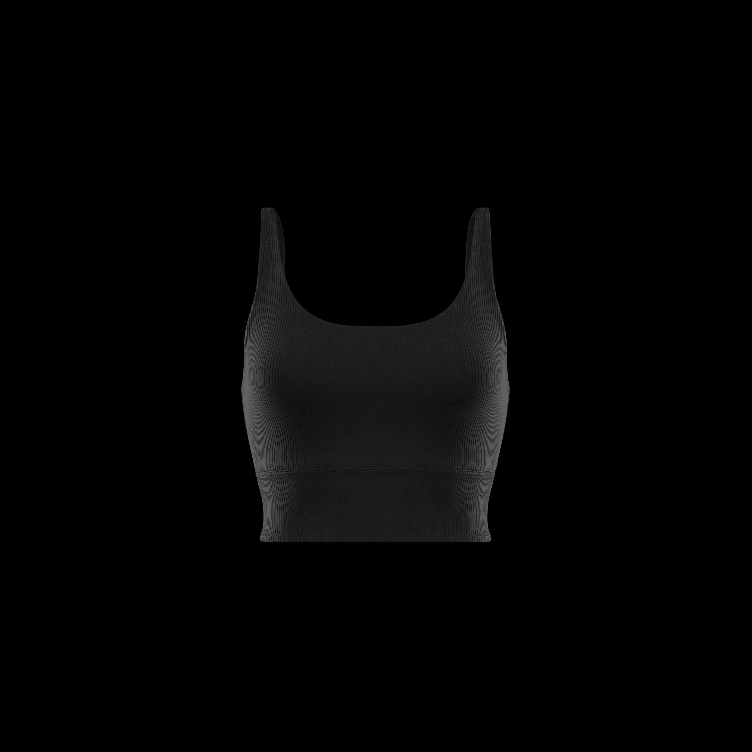 Nike Womens Zenvy Rib Light-Support Padded Longline Sports Bra | HF1542-010 Product Image